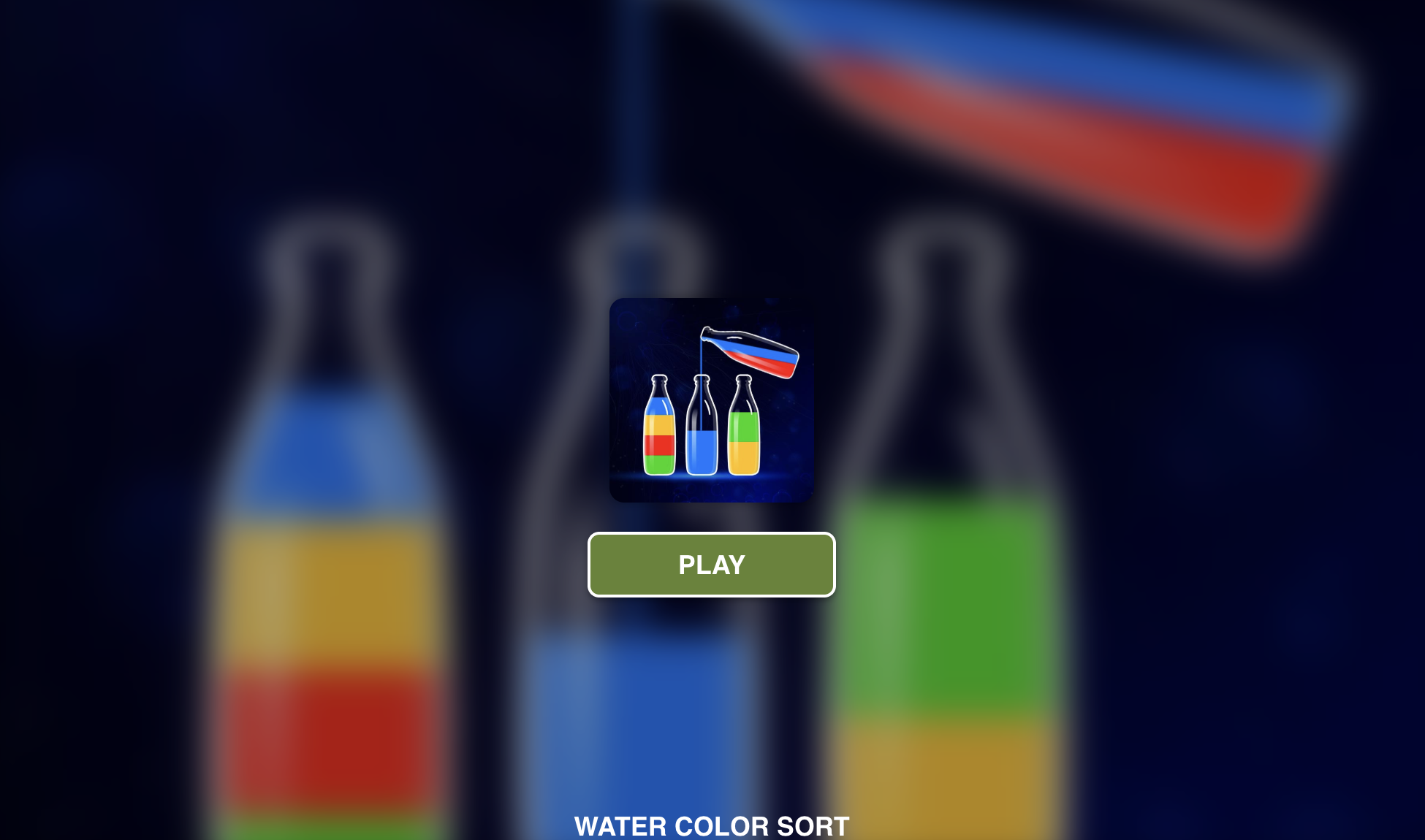 Gameplay snapshot of Play Water Color Sort narrative browser experience
